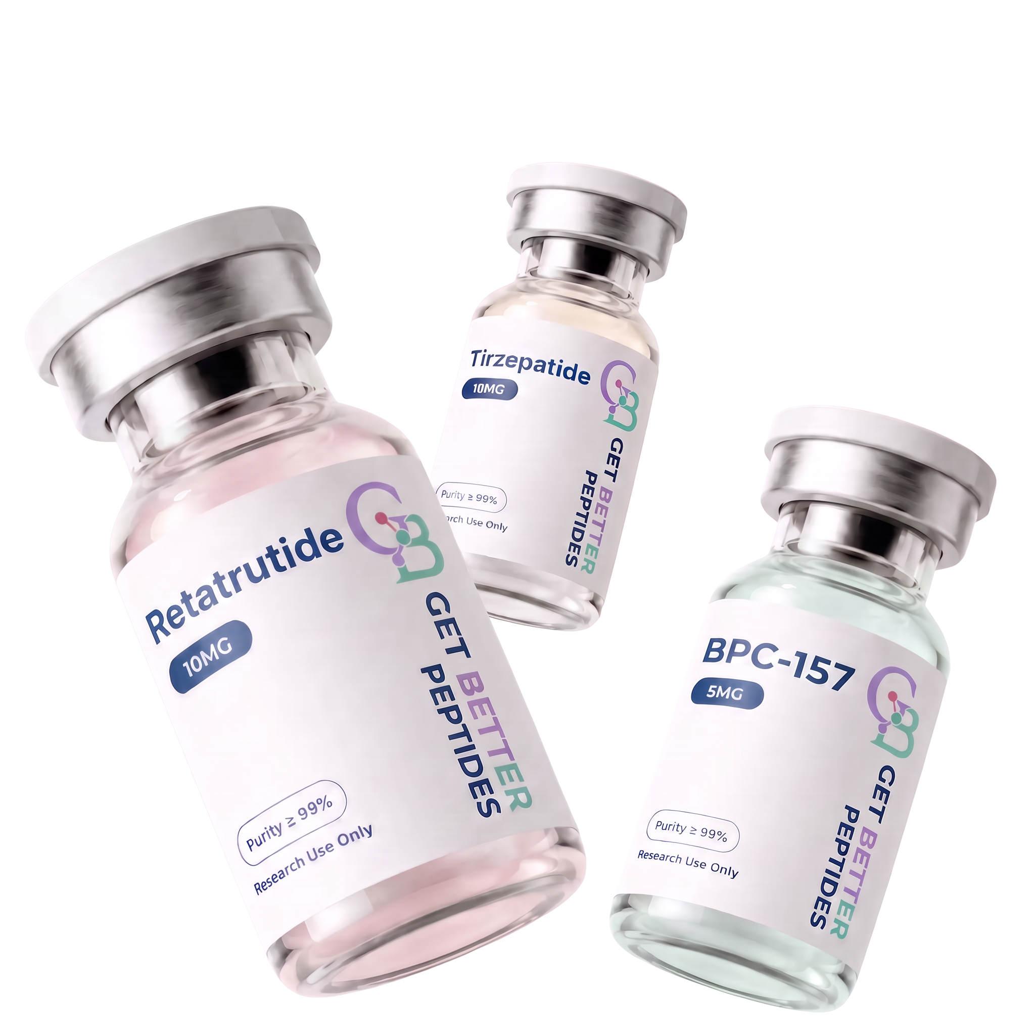Retatrutide, Tirzepatide, and BPC-157 research vials